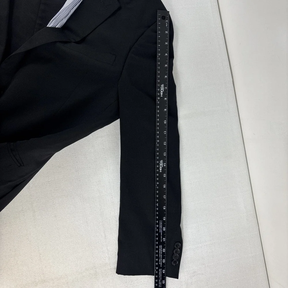 Tommy Hilfiger Suit Jacket Mens Size 40L Black 100%‎ Wool Blazer Sports Coat